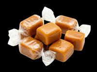Caramel candies isolated on transparent background, ready for design use on t-shirts, stickers, clipart, print-on-demand products, and sublimation projects.