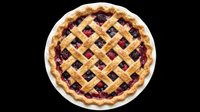Homemade berry pie with golden lattice crust isolated on transparent background. Ready for bakery designs, food packaging, recipe blogs, print-on-demand products, and culinary graphics.