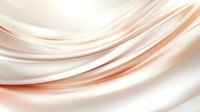 Luxurious peach and cream colored smooth satin waves create elegant flowing curves against white background, suitable for wedding and cosmetic designs.