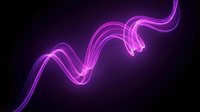 Glowing neon wave with vibrant magenta and purple light trails flowing across dark background, suitable for tech and modern design projects.