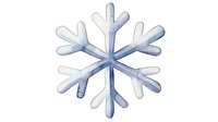 Delicate watercolor snowflake in soft blue and white tones on isolated background, winter seasonal design element for holiday decorations and greeting cards.