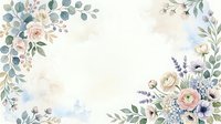 Watercolor floral frame with roses, lavender, and eucalyptus leaves on cream background. Isolated design for invitations, cards, and wedding stationery projects.