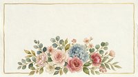 Vintage rose arrangement with pink and coral blooms, dusty blue berries, and green foliage on cream background. Botanical illustration for wedding invitations, greeting cards, and decorative designs.