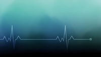 Medical heartbeat pulse line on turquoise blue gradient background for healthcare cardiology monitoring technology and wellness concepts.