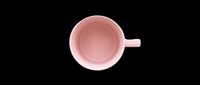 Pink ceramic coffee mug top view, isolated on transparent background, ready for T-shirt design, stickers, clipart, print on demand, and sublimation projects.