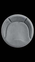 Gray round pet bed with raised sides isolated on transparent background, ready for sublimation, print-on-demand products, and design applications.