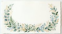Watercolor botanical frame with eucalyptus, ferns and mixed greenery on cream background, isolated design element for invitations, cards and wedding stationery projects.