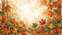 Autumn maple leaves in warm orange, red, and gold tones frame a bright center, creating a seasonal border suitable for fall designs, backgrounds, and seasonal marketing materials.