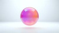 Glossy sphere with gradient pink and orange tones isolated on white background, suitable for design projects, web graphics, and digital artwork applications.