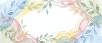 Watercolor floral frame with pastel leaves and branches creating elegant border on white background for wedding invitations and spring designs.