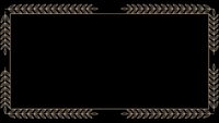 Elegant decorative border frame with ornate corner flourishes and leaf pattern design on black background for certificates and formal documents.