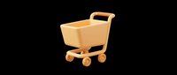 Shopping cart icon isolated on transparent background, ready for e-commerce, retail app, sticker, print on demand, T-shirt design, and digital clipart use.