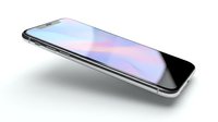 Modern smartphone with gradient pastel display showing pink and blue hues, isolated on white background for app mockups, web design, and technology presentations.