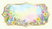 Floral frame with spring flowers, tulips, and greenery on isolated transparent background, ready for greeting cards, invitations, and design projects.