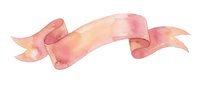 Watercolor ribbon banner in soft pink and peach tones, flowing curved design for decorative text overlay, invitations, and greeting cards.