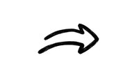 Hand-drawn black arrow pointing right on white background, isolated element for graphic design, presentations, and digital content creation.
