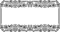 Ornate floral border frame with decorative swirls and flowers on transparent background for invitations, certificates, and graphic design projects.