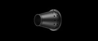 Black hair dryer diffuser attachment isolated on transparent background, ready for design use on t-shirts, clipart, stickers, and print-on-demand products.