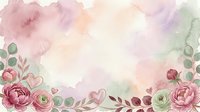 Watercolor floral frame with pink and cream roses, eucalyptus leaves, and soft pastel washes on white background. Isolated design element for invitations, cards, and digital projects.