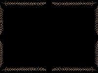 Elegant rose gold foliage border frame on black background with decorative leaf branches creating ornate rectangular design for invitations and cards.