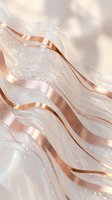 Luxurious rose gold and white marble texture with flowing waves and sparkling glitter particles for elegant design projects and premium branding materials.