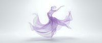 Purple flowing fabric in motion creating elegant swirls and waves against white background for fashion and textile design projects.