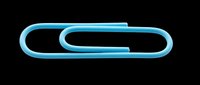 Blue paper clip isolated on transparent background, ready for office, business, and design projects including t-shirts, clipart, and print-on-demand products.