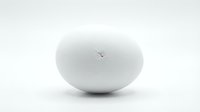 Smooth white egg-shaped object with minimalist design on neutral background, suitable for modern product mockups, wellness concepts, and contemporary still life compositions.