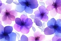 Delicate watercolor flowers in purple and blue tones on white background create dreamy floral pattern, seamless repeat design for fabric and wallpaper projects.
