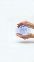 Protective hands surrounding glowing government building hologram with digital network connections representing civic protection and political security.