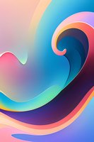 Abstract fluid wave design featuring vibrant gradient colors with smooth curves and swirls. Perfect for modern backgrounds, digital art projects, and contemporary graphic design applications.