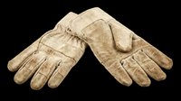 Worn leather work gloves isolated on transparent background, ready for design use on t-shirts, clipart, stickers, print-on-demand products, and sublimation projects.
