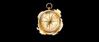 Vintage golden compass watercolor illustration isolated on transparent background, ready for t-shirt design, stickers, clipart, print on demand, and sublimation projects.