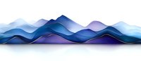 Abstract mountain landscape in blue and purple tones with layered waves creating depth and movement, suitable for modern minimalist design projects.