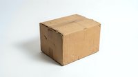 Cardboard shipping box package isolated on white background for delivery service and e-commerce business needs.