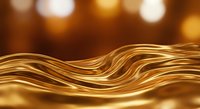 Flowing golden waves with warm bokeh lights creating luxurious abstract background for premium design projects and elegant presentations.