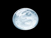 Clear water droplet with bubbles isolated on transparent background, ready for design use on t-shirts, stickers, sublimation products and print-on-demand applications.