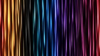 Vibrant rainbow colored vertical light streaks on black background create dynamic motion effect, suitable for modern digital design and abstract backgrounds.
