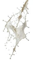 Dynamic milk splash with droplets isolated on white background for dairy product advertising and beverage marketing campaigns.