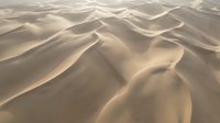 Endless golden sand dunes create mesmerizing patterns with soft shadows and curves stretching across desert landscape in warm natural lighting.