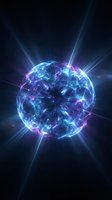Glowing energy sphere with bright light rays and electric plasma effects on dark background for futuristic technology and science fiction concepts.