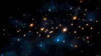Deep space stellar field with bright stars and cosmic nebula clouds against dark universe background for astronomy and science projects.