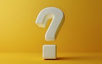 White question mark symbol on vibrant yellow background with soft shadow, minimalist design concept for FAQ, quiz, problem solving or uncertainty.