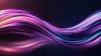 Vibrant flowing waves of pink, purple and blue light streaks creating dynamic motion effect against dark background, modern abstract design for technology concepts.