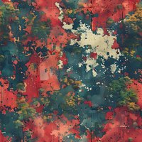 Abstract watercolor texture with splashes of coral red, teal blue, and golden yellow creating a vibrant artistic background for creative projects.