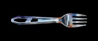 Watercolor silver fork isolated on transparent background, ready for kitchen clipart, stickers, t-shirt design, print on demand, and sublimation projects.