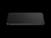 Black modern smartphone lying flat, screen facing up, isolated on transparent background. Ready for t-shirt design, stickers, clipart, print on demand, and sublimation projects.