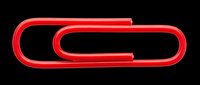 Red paperclip isolated on transparent background, ready for office, stationery, and design projects including t-shirts, clipart, and print-on-demand products.