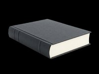 Dark hardcover book isolated on transparent background, ready for stickers, clipart, print on demand, T-shirt design, and educational or literary themed projects.