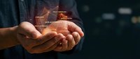 Businessman hands holding glowing digital data governance framework with policy compliance and security management concepts for corporate technology solutions.
